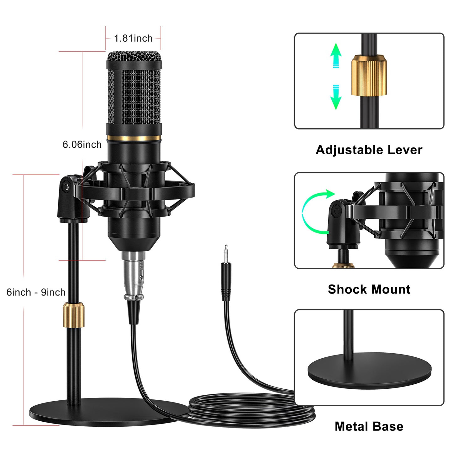 ENLAMP G10-BM800 Microphone with Live Sound Card & Audio Mixer. Complete Equipment for PC/Phone Streaming, Gaming, YouTube & Voice-Over Recording. Features Denoise & Voice Changer.