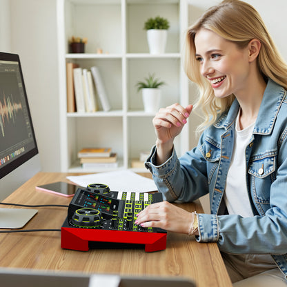 Tenlamp G9 Live Sound Card Audio Mixer - Professional Studio Console for 3.5mm/6.35mm Mics, Voice Changer, Noise Reduction for PC/Phone Streaming (No Mic Included)