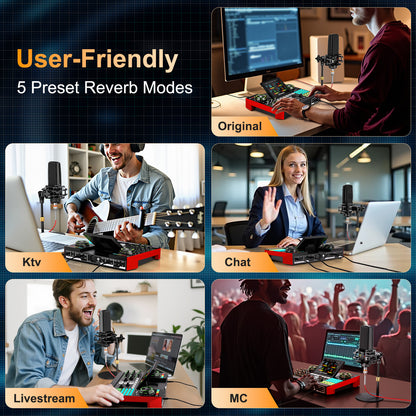 TENLAMP G10-pkpro Podcast & Recording Bundle: Professional Broadcast Kit with Studio Condenser Microphone, Live Sound Card Mixer, Denoise & Voice Changer for PC, Gaming, Streaming