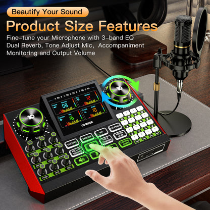 Tenlamp G9-BM800 Podcast Microphone Bundle with Live Sound Card & Audio Mixer | Complete All-in-One Kit for PC/Phone Streaming, Gaming, and Recording