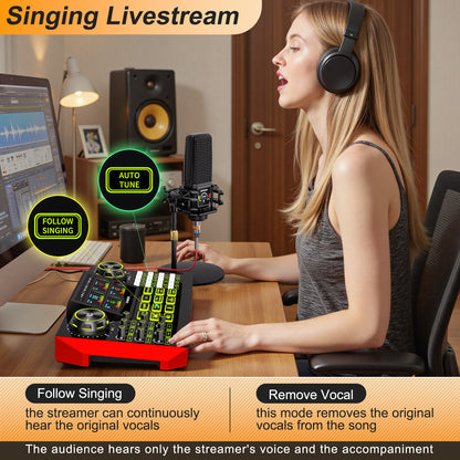Launch Your Stream: Tenlamp G9-pkpro All-in-One Podcast Bundle | Studio Mic, Live Sound Card, Voice Effects for PC/Phone
