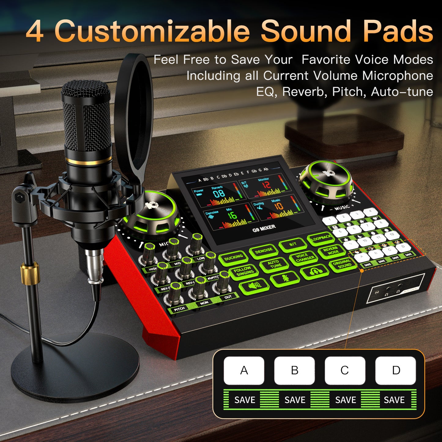 Tenlamp G9-BM800 Podcast Microphone Bundle with Live Sound Card & Audio Mixer | Complete All-in-One Kit for PC/Phone Streaming, Gaming, and Recording