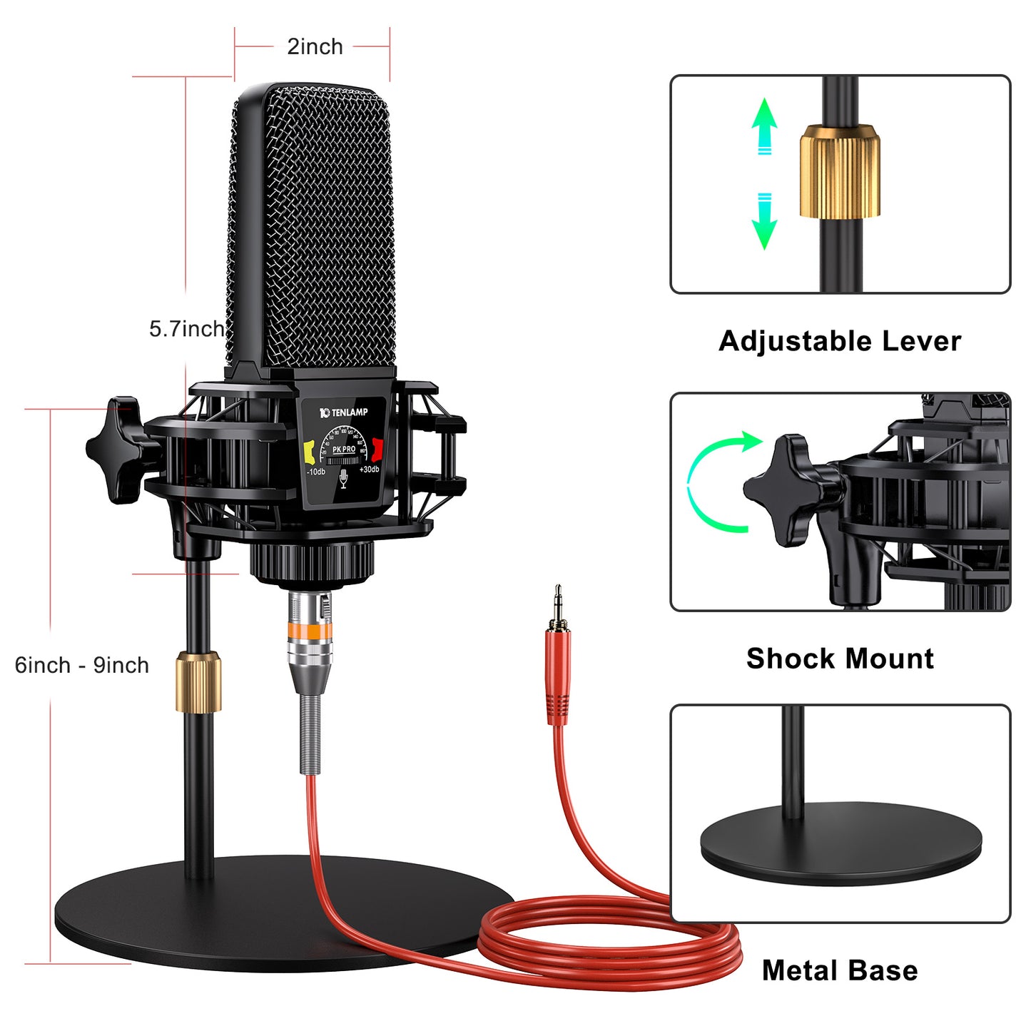 TENLAMP G10-pkpro Podcast & Recording Bundle: Professional Broadcast Kit with Studio Condenser Microphone, Live Sound Card Mixer, Denoise & Voice Changer for PC, Gaming, Streaming