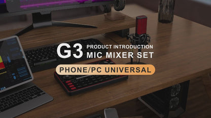 Tenlamp G3-Q8 Audio Interface & Mixer Console for Live Streaming - Sound Card with Voice Effects, Studio Processing for PC, Gaming, Podcast & Music Recording