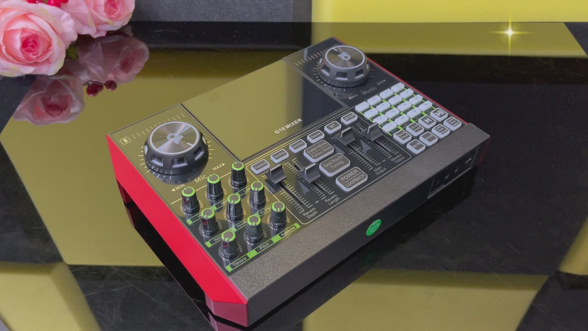 動画を読み込む: https://tenlamp-global.com/products/g10-audio-interface-podcast-equipment-live-sound-card-for-streaming-48v-phantom-power-sound-board-voice-changer-audio-mixer-with-sound-card-for-pc-recording-gaming-singing