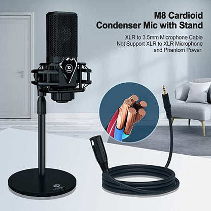 tenlamp Audio Mixer Kit, G3 Live Sound Card & M8 Studio Recording Microphone, Audio Interface Voice Changer, USB DIGITAL Podcast Equipment Bundle
