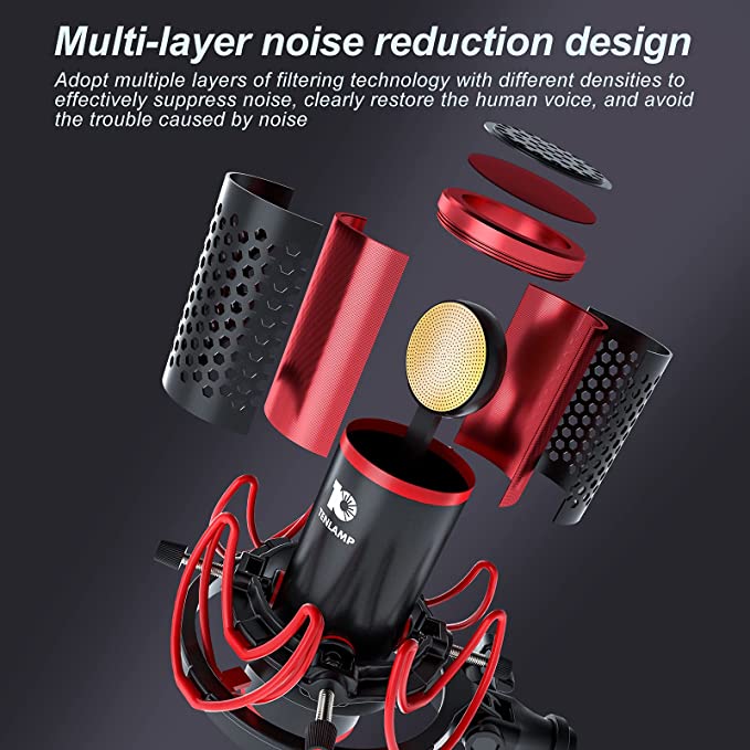 tenlamp Studio equipment with Professional Podcast P10 Microphone and G3 Live Sound Card, Audio Interface with DJ Mixer and Voice Changer
